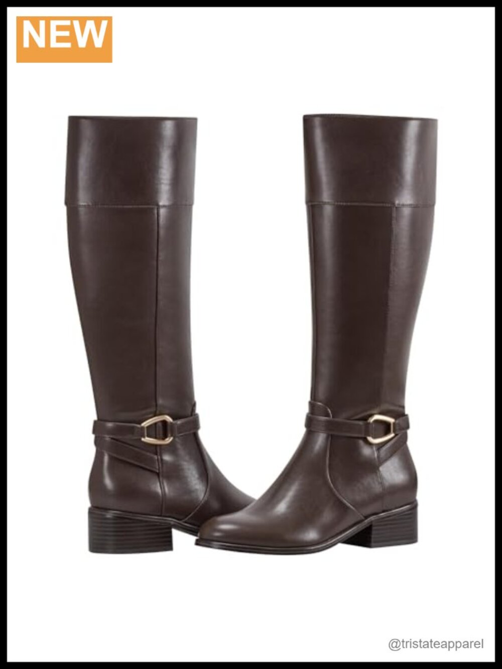 Women's Knee High Riding Boots Block Heel Almond Toe Synthetic